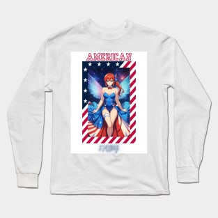 Patriotic Sky Fairy Long Sleeve T-Shirt